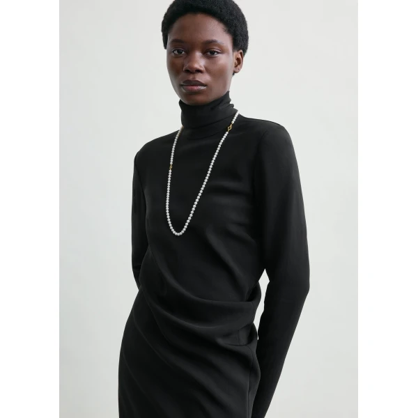 Totême Twist Dress Black - Dresses - Scandinavian Minimalist Luxury at Coveti