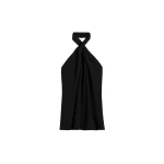 Totême Twisted Jersey Halter Top Black - Tops - Scandinavian Minimalist Luxury at Coveti