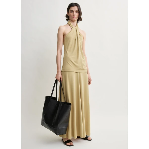 Totême Twisted Jersey Halter Top Chai - Tops - Scandinavian Minimalist Luxury at Coveti