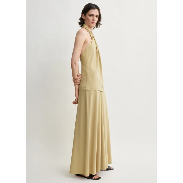 Totême Twisted Jersey Halter Top Chai - Tops - Scandinavian Minimalist Luxury at Coveti