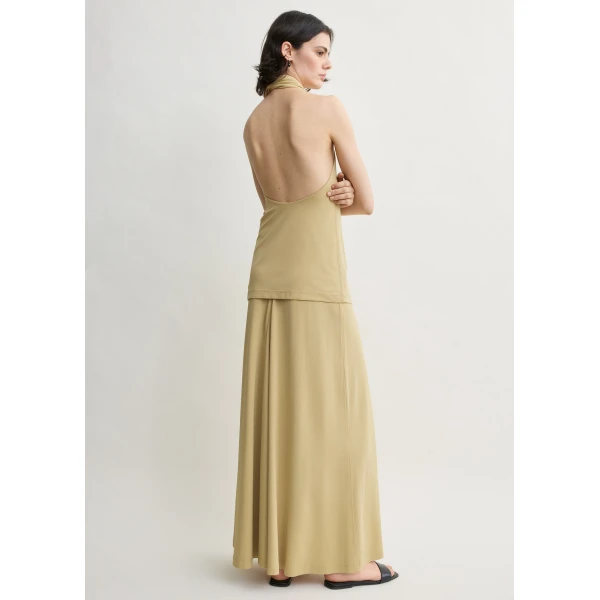 Totême Twisted Jersey Halter Top Chai - Tops - Scandinavian Minimalist Luxury at Coveti