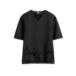 Totême V-Neck Satin Pullover Black - Knitwear - Scandinavian Minimalist Luxury at Coveti
