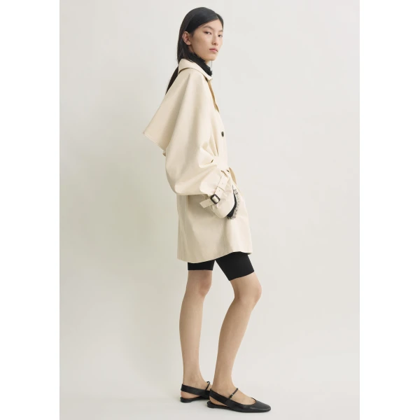 Totême Washed Cotton Trench Stone - Coats - Scandinavian Minimalist Luxury at Coveti
