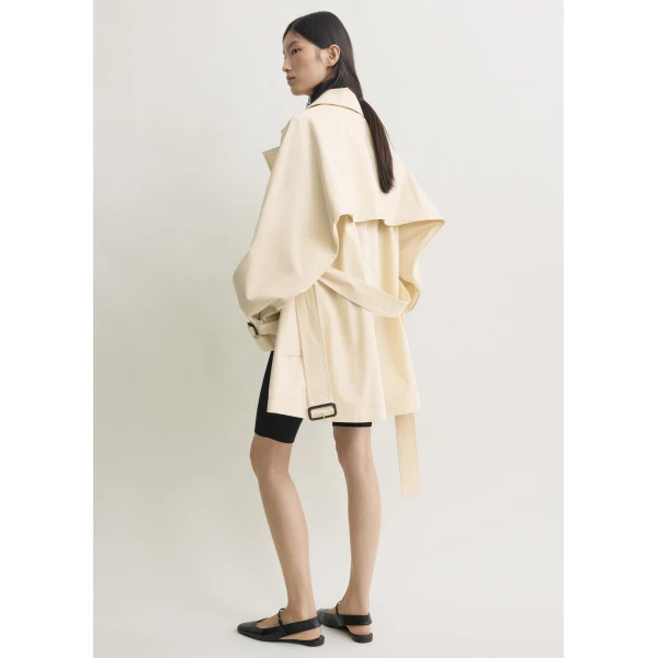 Totême Washed Cotton Trench Stone - Coats - Scandinavian Minimalist Luxury at Coveti