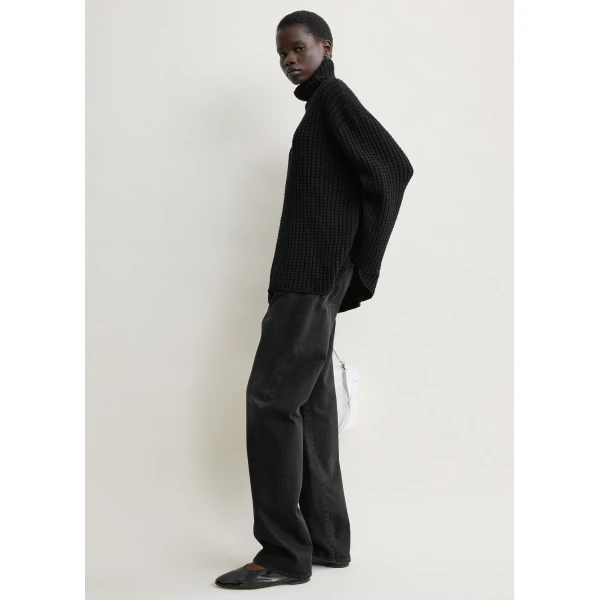 Totême Whipstitch Knit Black - Knitwear - Scandinavian Minimalist Luxury at Coveti