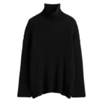 Totême Whipstitch Knit Black - Knitwear - Scandinavian Minimalist Luxury at Coveti