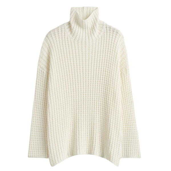 Totême Whipstitch Knit Milk - Knitwear - Scandinavian Minimalist Luxury at Coveti