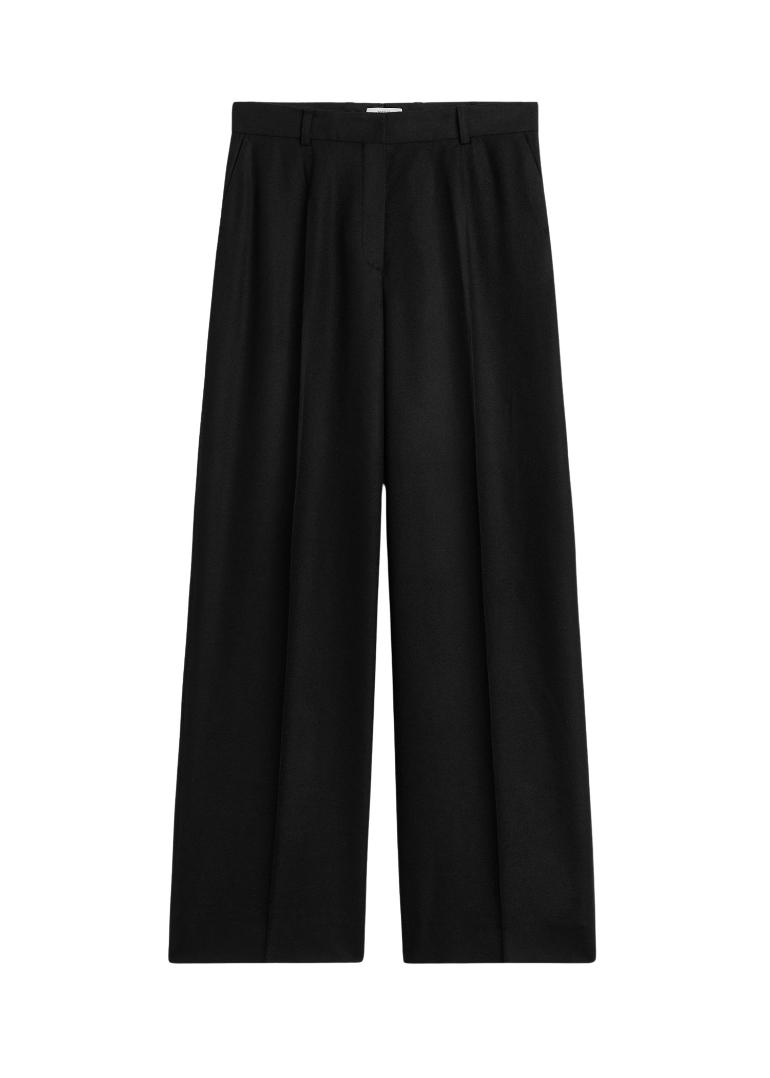 Toteme-Wide-Flannel-Trousers-Black16183_nobg Totême Wide Flannel Trousers Black - Pants - Scandinavian Minimalist Luxury at Coveti