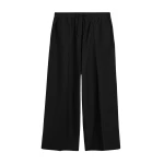 Totême Wide Summer Trousers Black - Pants - Scandinavian Minimalist Luxury at Coveti
