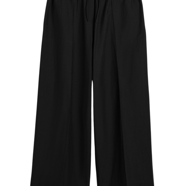 Totême Wide Summer Trousers Black - Pants - Scandinavian Minimalist Luxury at Coveti