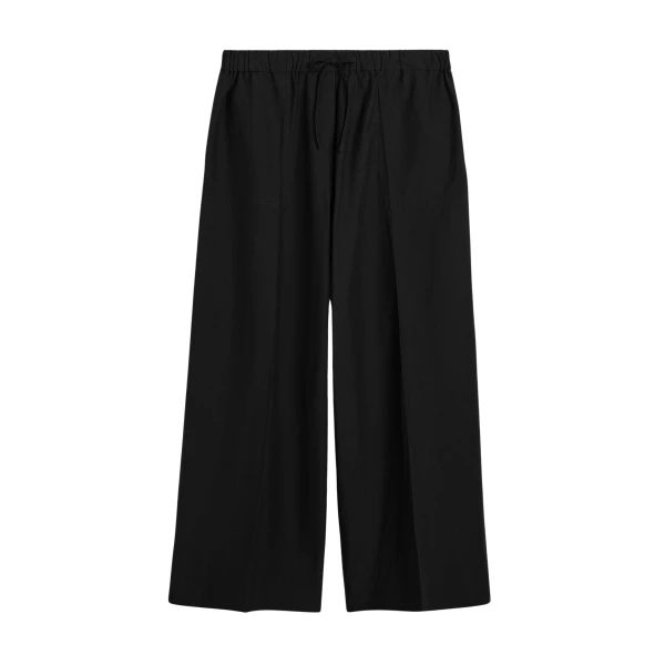 Totême Wide Summer Trousers Black - Pants - Scandinavian Minimalist Luxury at Coveti