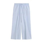 Totême Wide Summer Trousers Sky - Pants - Scandinavian Minimalist Luxury at Coveti