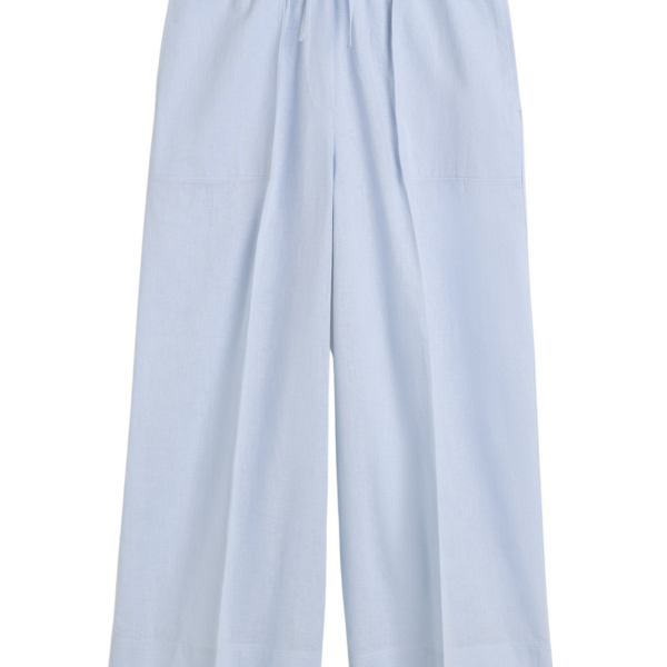Totême Wide Summer Trousers Sky - Pants - Scandinavian Minimalist Luxury at Coveti