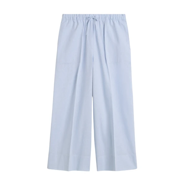 Totême Wide Summer Trousers Sky - Pants - Scandinavian Minimalist Luxury at Coveti