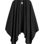 Totême Winter Flannel Cape Charcoal - Knitwear - Scandinavian Minimalist Luxury at Coveti
