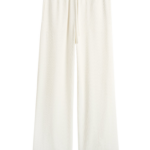 Totême Woven Stripe Drawstring Trousers Meringue - Pants - Scandinavian Minimalist Luxury at Coveti