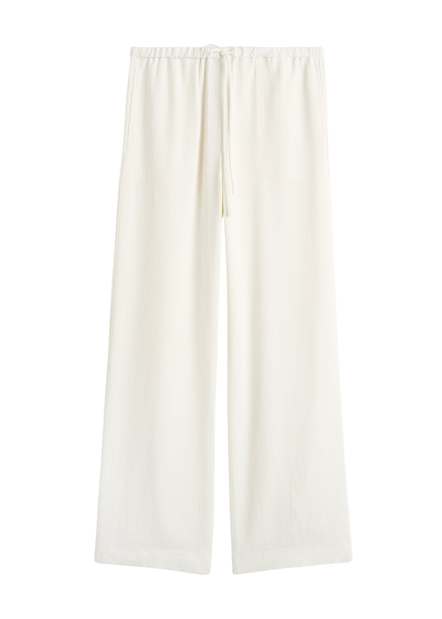 Toteme-Woven-Stripe-Drawstring-Trousers-Meringue18579_nobg Totême Woven Stripe Drawstring Trousers Meringue - Pants - Scandinavian Minimalist Luxury at Coveti