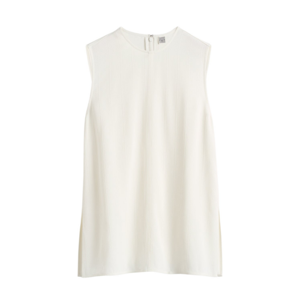 Totême Woven Stripe Top Meringue - Tops - Scandinavian Minimalist Luxury at Coveti