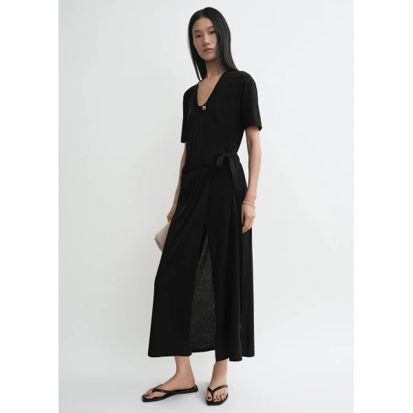 Totême Wrap Skirt Black - Skirts - Scandinavian Minimalist Luxury at Coveti