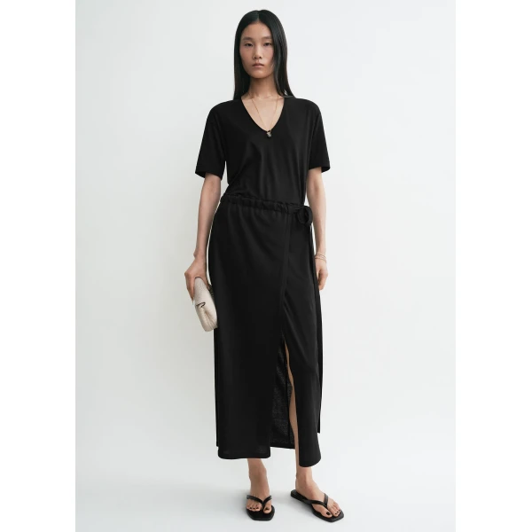 Totême Wrap Skirt Black - Skirts - Scandinavian Minimalist Luxury at Coveti