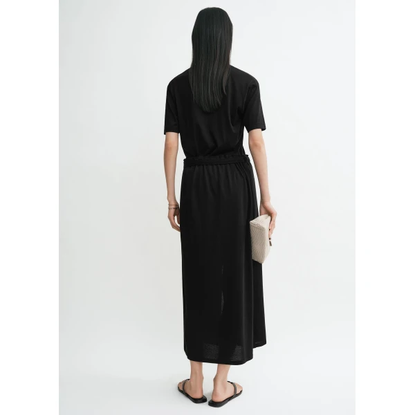 Totême Wrap Skirt Black - Skirts - Scandinavian Minimalist Luxury at Coveti