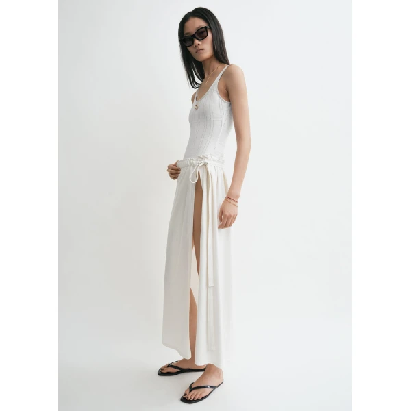 Totême Wrap Skirt Off-White - Skirts - Scandinavian Minimalist Luxury at Coveti