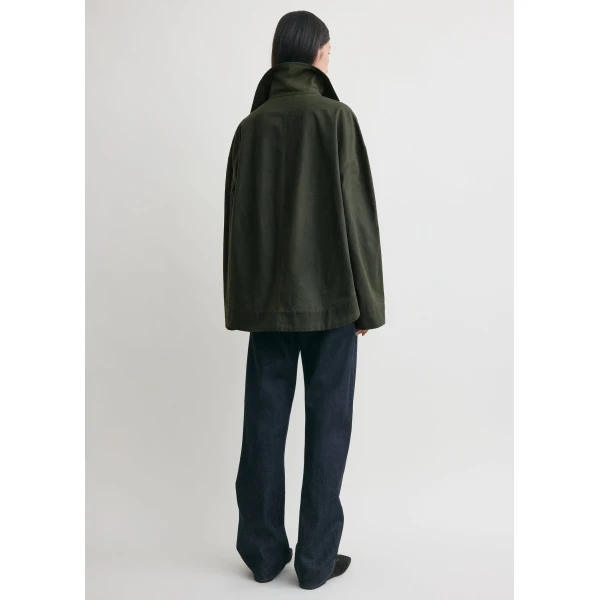 Totême Zipped Country Jacket Forest - Jackets - Scandinavian Minimalist Luxury at Coveti