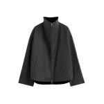 Totême Zipped Country Jacket Washed Black - Jackets - Scandinavian Minimalist Luxury at Coveti