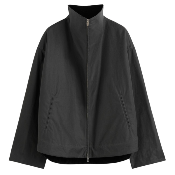 Totême Zipped Country Jacket Washed Black - Jackets - Scandinavian Minimalist Luxury at Coveti