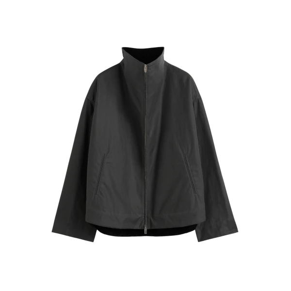 Totême Zipped Country Jacket Washed Black - Jackets - Scandinavian Minimalist Luxury at Coveti