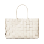 Khaite Maxi Intreccio Tote in White - White Totes & Top-Handle Bags - The Lotus Tote Bag - Shop at Coveti