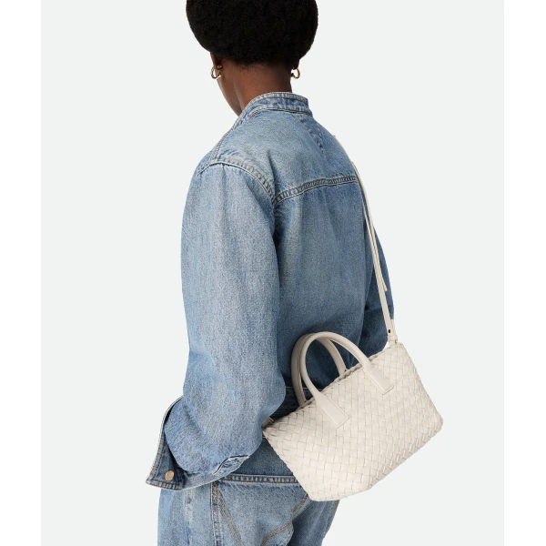 Khaite Mini Cabat in White - White Mini Bags - The Lotus Tote Bag - Shop at Coveti