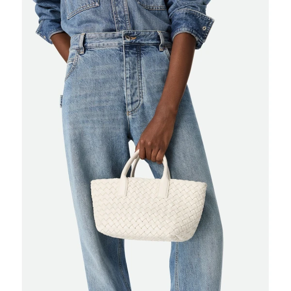 Khaite Mini Cabat in White - White Mini Bags - The Lotus Tote Bag - Shop at Coveti