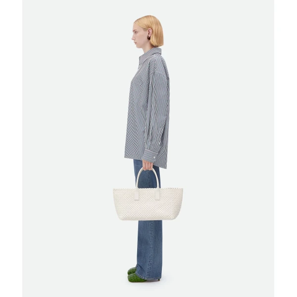 Khaite Small Cabat in White - White Totes & Top-Handle Bags - The Lotus Tote Bag - Shop at Coveti