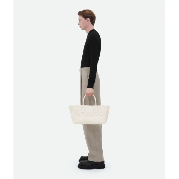 Khaite Small Cabat in White - White Totes & Top-Handle Bags - The Lotus Tote Bag - Shop at Coveti