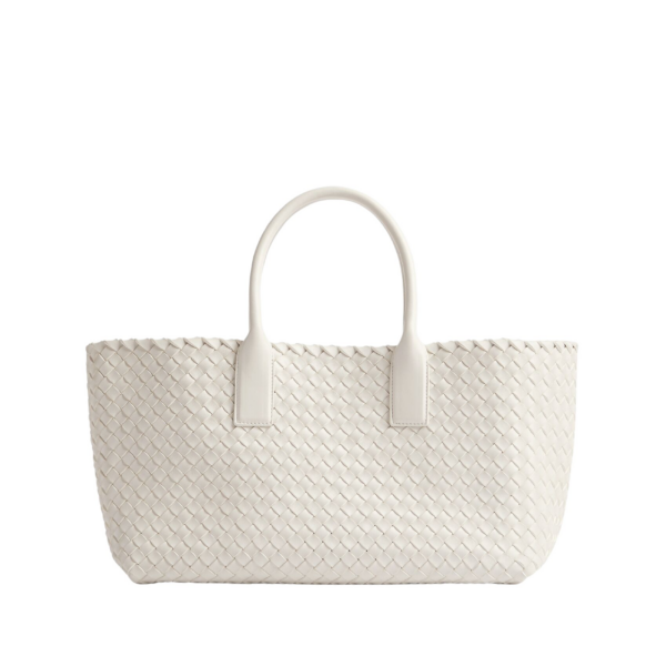 Khaite Small Cabat in White - White Totes & Top-Handle Bags - The Lotus Tote Bag - Shop at Coveti