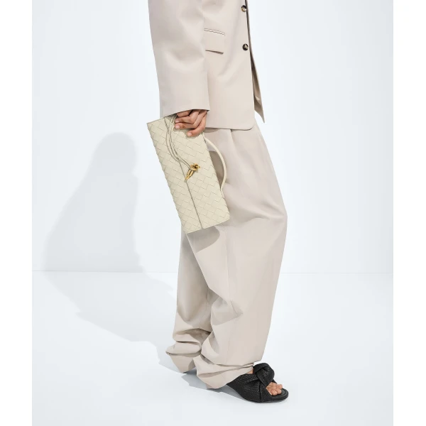 Khaite Women's Andiamo Clutch in Sea salt - White Clutch Bags - The Lotus Tote Bag - Shop at Coveti