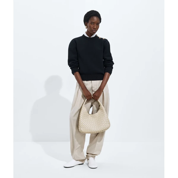 Khaite Women's Campana in Sea salt - White Shoulder & Crossbody Bags - The Lotus Tote Bag - Shop at Coveti