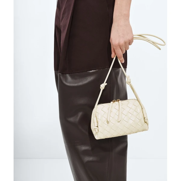 Khaite Women's Intrecciato Concert Pouch in Sea salt - White Clutch Bags - The Lotus Tote Bag - Shop at Coveti