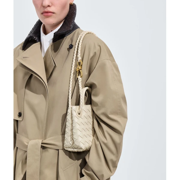 Khaite Women's Mini Andiamo in Sea salt - White Mini Bags - The Lotus Tote Bag - Shop at Coveti
