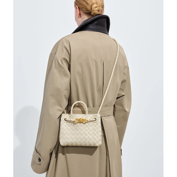 Khaite Women's Mini Andiamo in Sea salt - White Mini Bags - The Lotus Tote Bag - Shop at Coveti