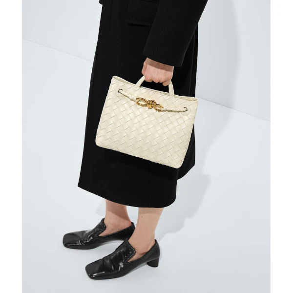 Khaite Women's Small Andiamo in Sea salt - White Totes & Top-Handle Bags - The Lotus Tote Bag - Shop at Coveti