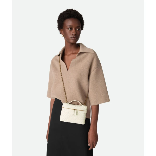 Khaite Women's Small Soft Vanity in Sea salt - White Clutch Bags - The Lotus Tote Bag - Shop at Coveti