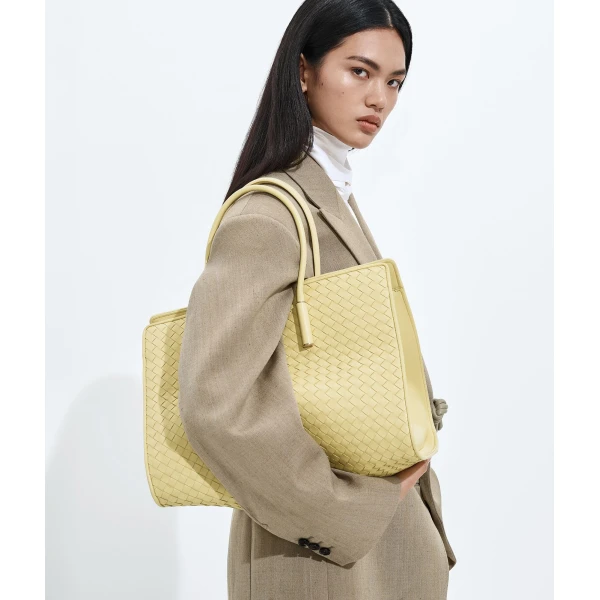 Khaite Women's Barbara Tote in Butter yellow - Yellow Totes & Top-Handle Bags - The Lotus Tote Bag - Shop at Coveti