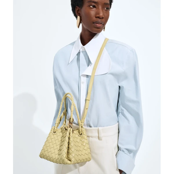 Khaite Women's Small Parachute in Butter yellow - Yellow Shoulder & Crossbody Bags - The Lotus Tote Bag - Shop at Coveti