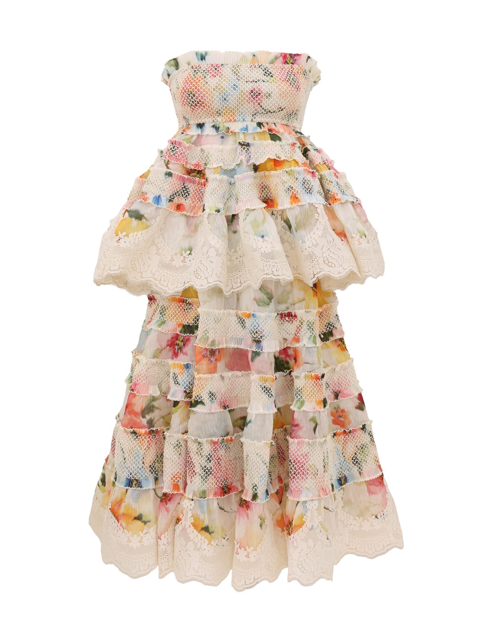 Zimmermann Alchemy Shirred Midi Dress
