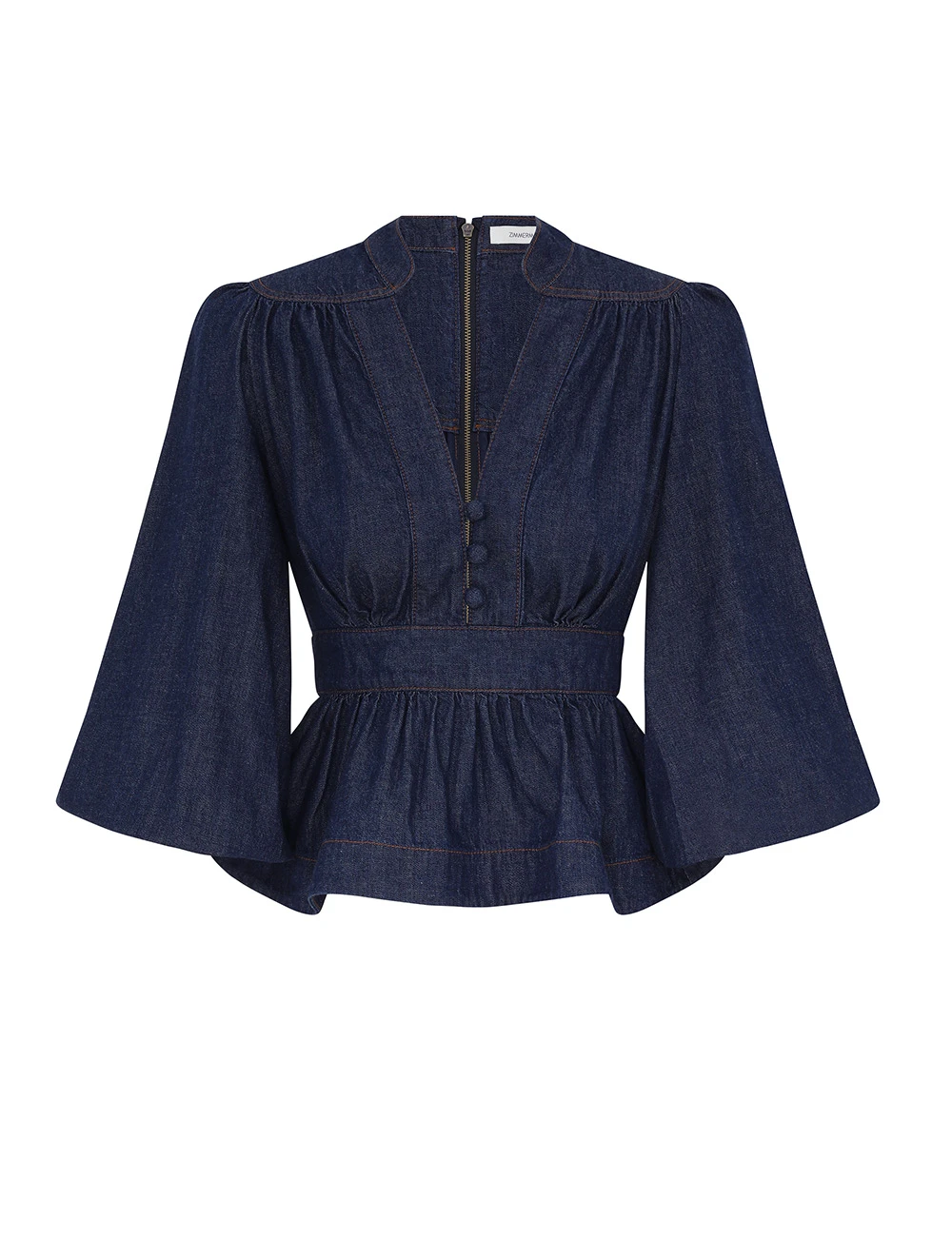 Zimmermann Awaken Denim Blouse | Ready to Wear Collection Coveti Elevate your elegance in this Zimmermann Pants available now at Coveti