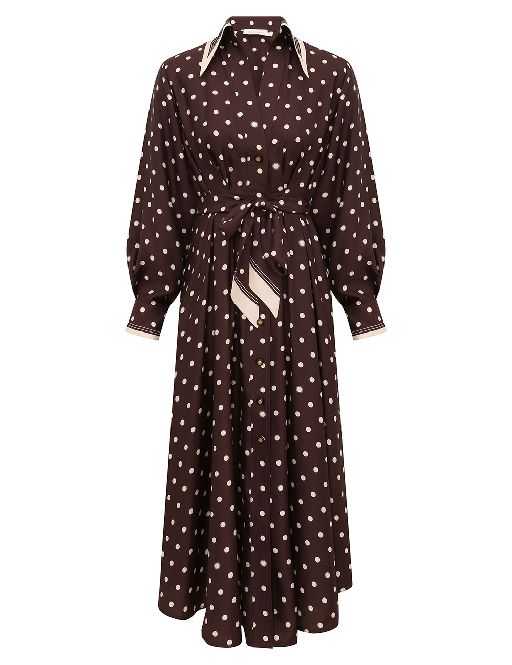 Zimmermann Dot Tuck Midi Dress