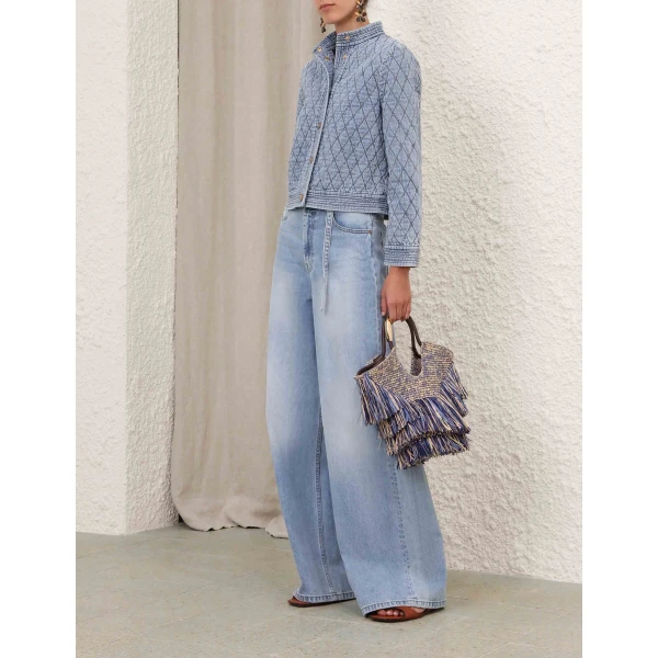 Zimmermann Indra Denim Quilted Jacket, view 3