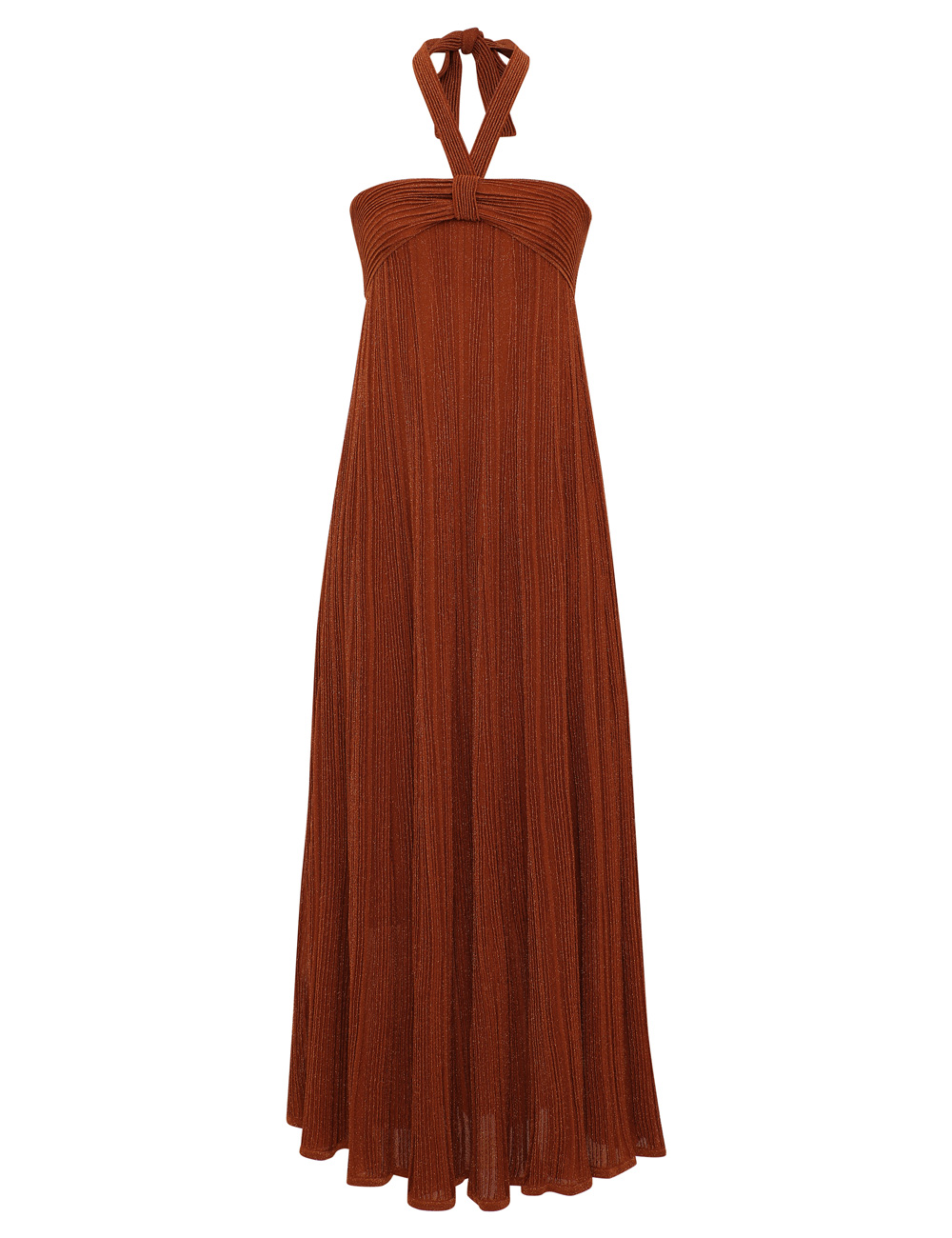 Zimmermann Indra Metallic Halter Dress